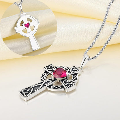 Women'S Cross Pendant Necklace Sterling Silver Celtic Knot Filigree Infinity Cubic Zirconia Crucifix Jewelry