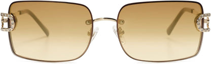 Vintage Rectangle Sunglasses for Women,Trendy Rimless 90S UV400 Womens Y2K Shades SJ1178