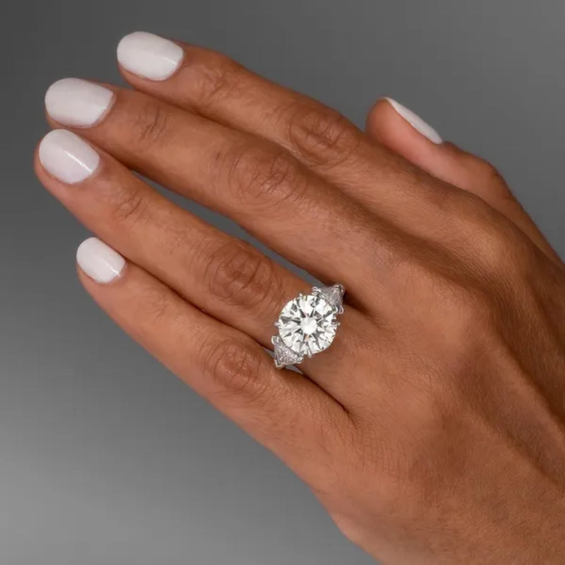 Women's Ring 925 Sterling Silver Natural 2.0ct Diamond Moissanite Round Cut Wedding Engagement Rings for Women Jewelry