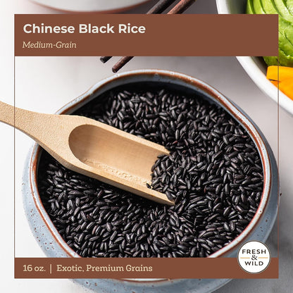 | Medium-Grain Chinese Black Rice | Organic, Healthy, Gluten-Free Grains | 1 Lb | Chef-Inspired Ingredients