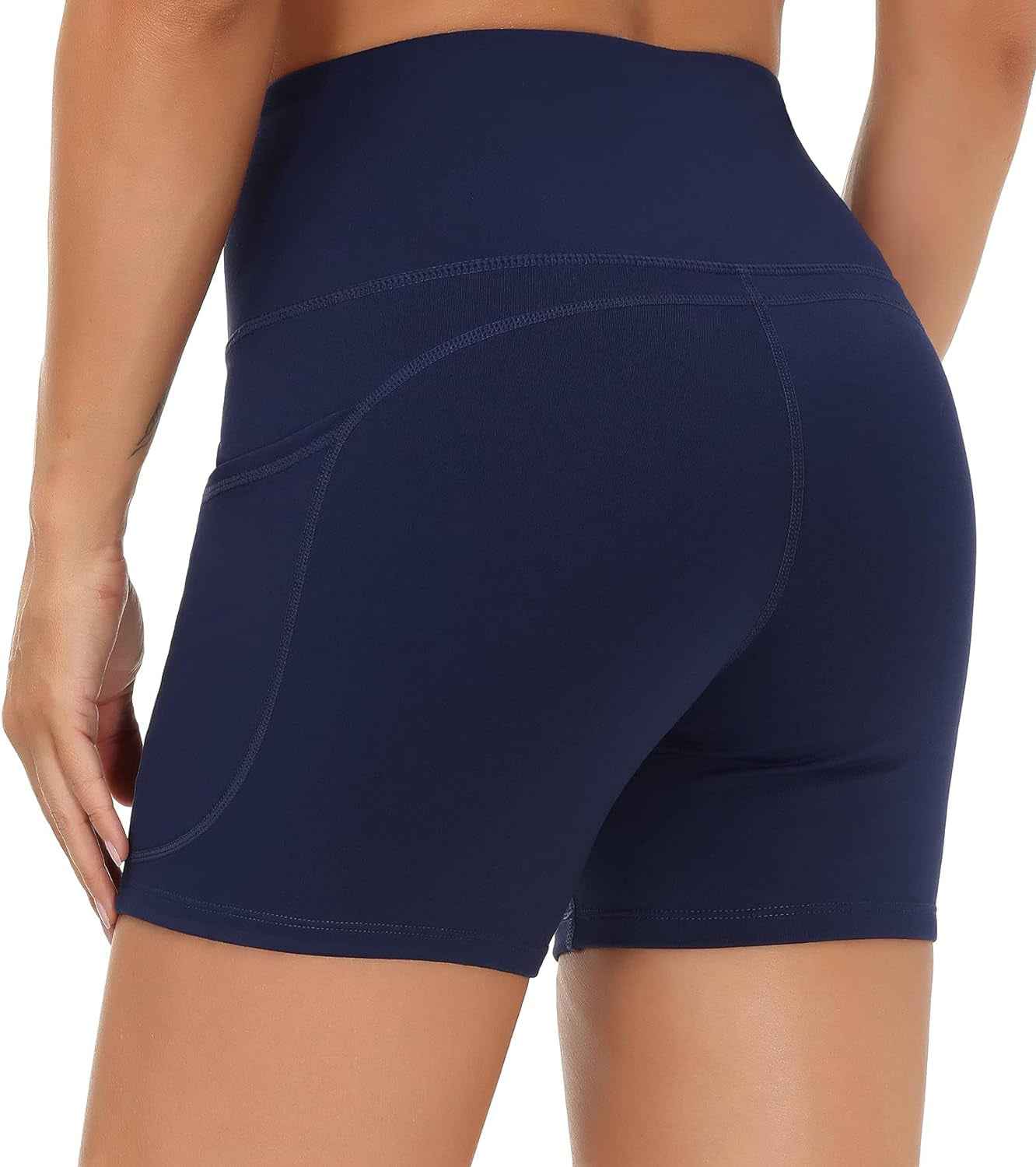 Women'S High Waist Workout Shorts Breathable Dolphin Split Elastic Lounge Yoga Shorts