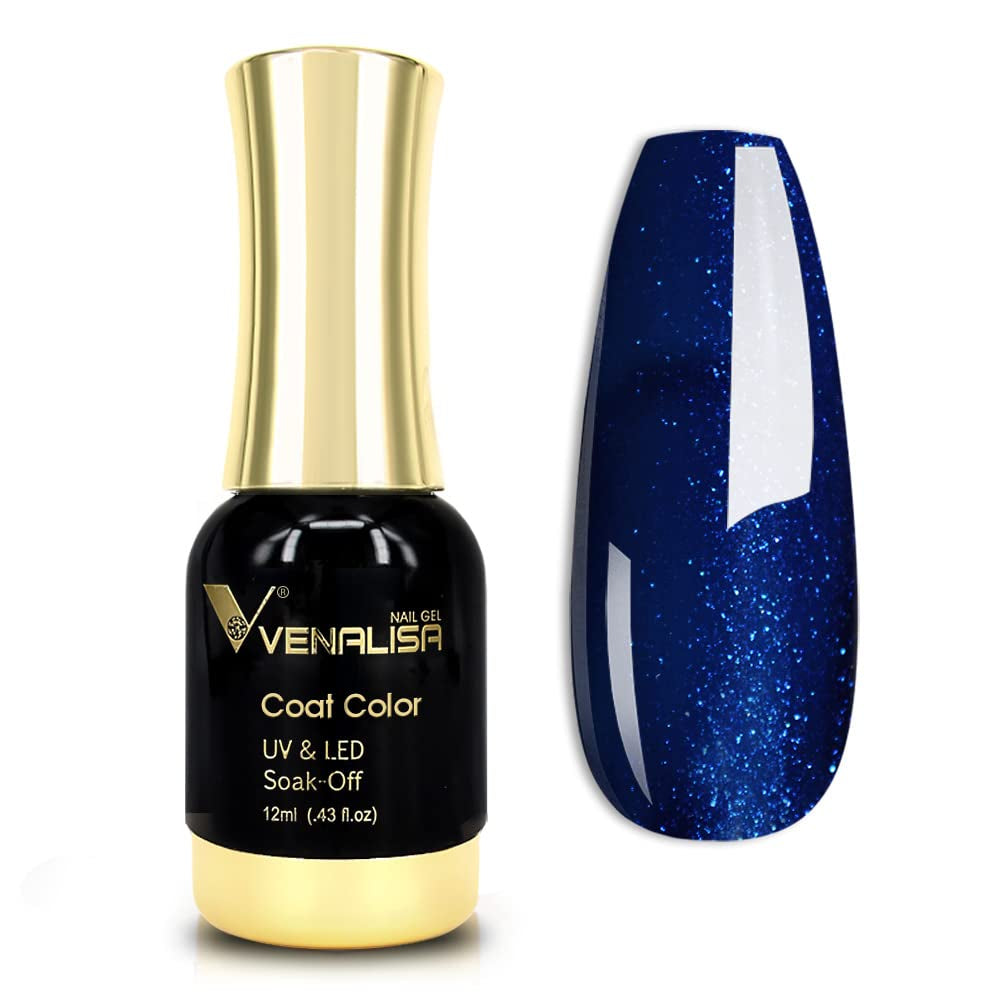 VENALISA Royal Blue Gel Nail Polish, 12Ml Dark Blue Gel Polish Navy Color Soak off UV LED Nail Gel Polish Nail Art Starter Manicure Salon DIY at Home, 0.43 OZ