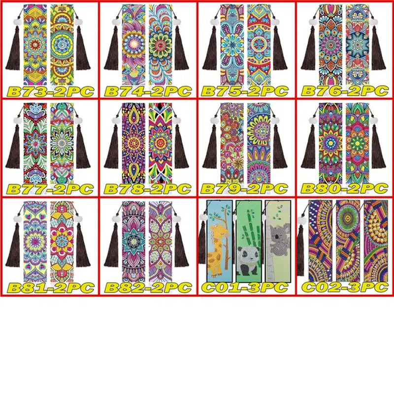 100 Styles DIY Butterfly Flower Diamond Painting Tassel Leather Bookmark 5D Fashion Cross Stitch Craft Christmas Gift @#A11