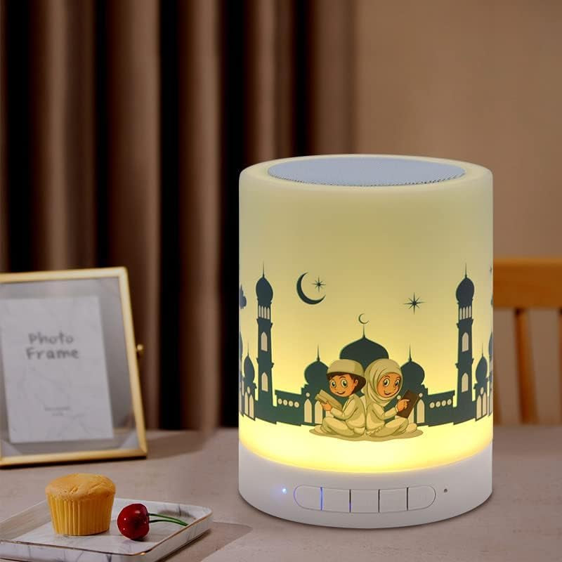 Quran Speaker with Remote Control, Portable LED Bluetooth Touch Cube MP3 Music Player Quranic Night Light Speaker