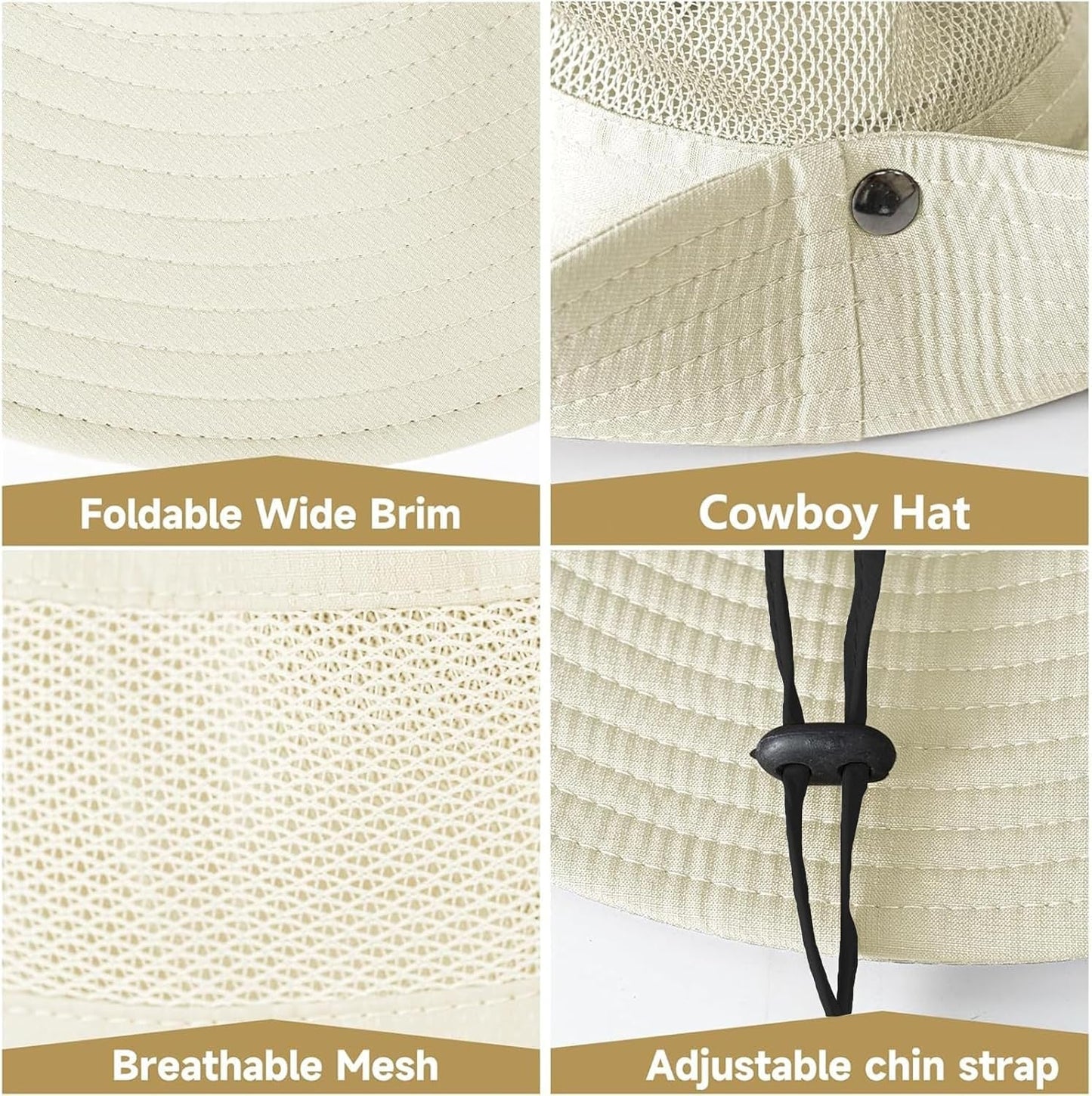 Sun Hats for Men Women Fishing Hat UPF 50+ Breathable Wide Brim for Safari Beach Hiking Garden