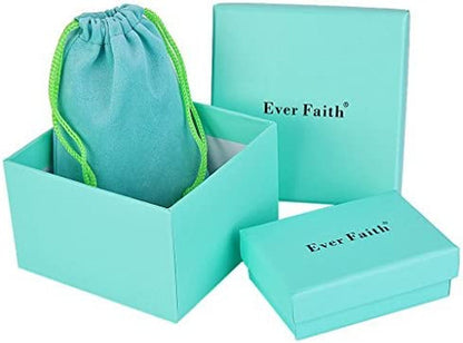 Women'S CZ Marquise-Shaped Leaf Teardrop Pendant Necklace Earrings Set Silver-Tone