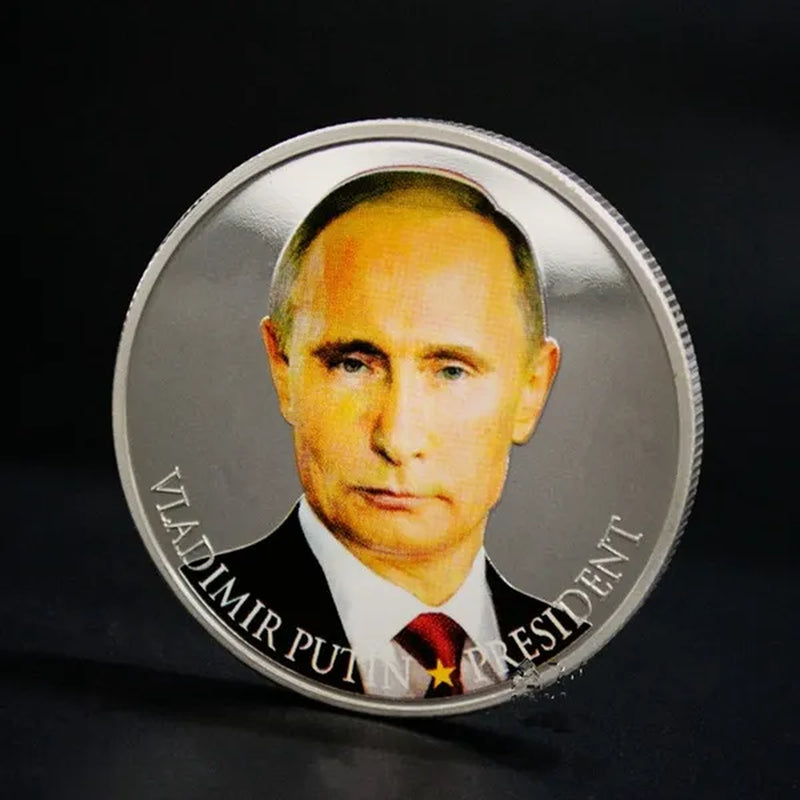 3 Pcs Putin the President of Russia Iron Core Silver Plated Souvenir Coin Badge