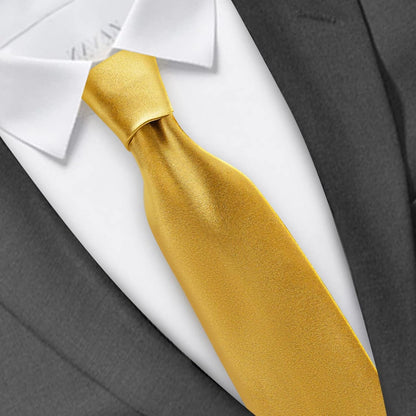 Solid Satin Tie Pure Color Necktie Mens Ties + Gift Box