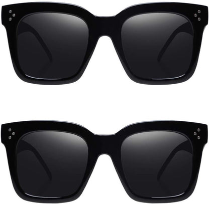 Vintage Women Oversized Sunglasses Designer Luxury Square Sun Glasses UV400 Protection Flat Lens