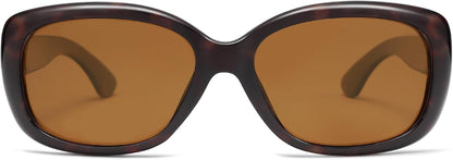 Vintage Square Sunglasses for Women Polarized UV Protection Havana Frame