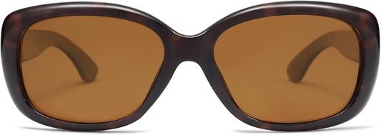 Vintage Square Sunglasses for Women Polarized UV Protection Havana Frame