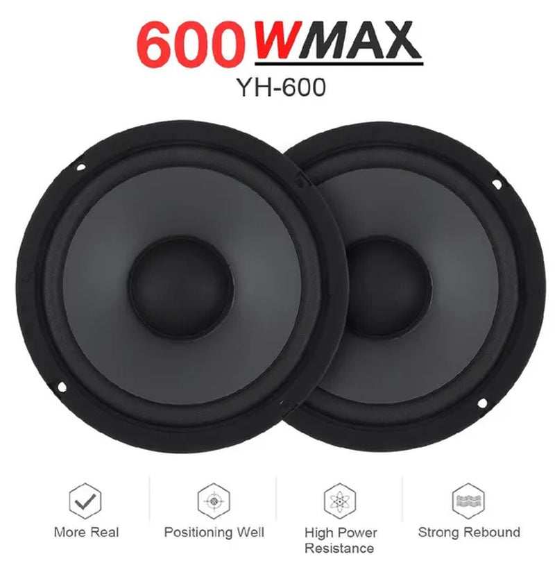 2PCS 6 Inch 600W 2-Way Car Hifi Coaxial Speakers Vehicle Door Auto Audio Music Stereo Full Range Frequency Speakers