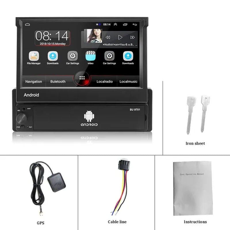 Amprime 1Din Android Car Radio Wifi Car Multimedia GPS Navigation Autoradio Bluetooth Stereo Radio FM AUX USB Auto Audio Player