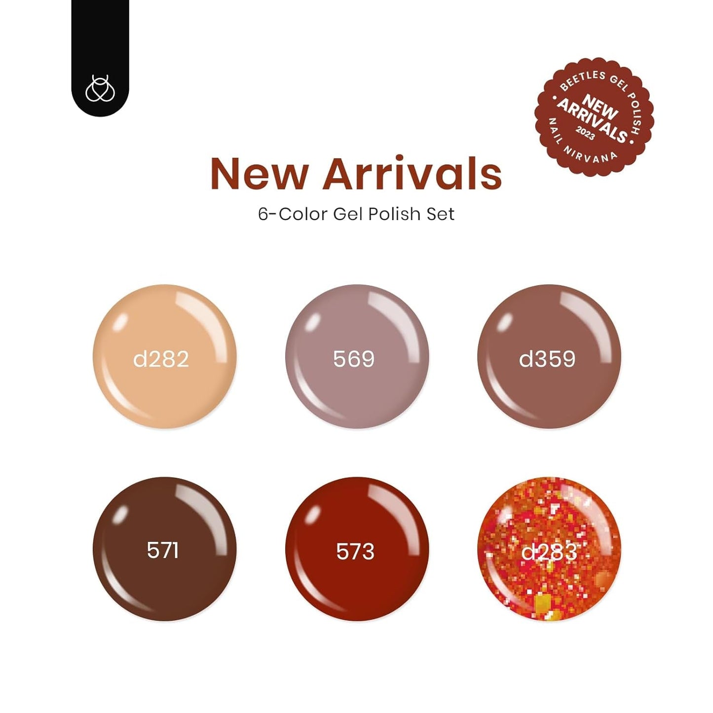 Beetles Red Gel Nail Polish Set, Caramel Collection Burgundy Red Brown Gel Nail Polish Kit 6 Colors Summer Gel Polish Nail Gel Soak off Nail Uv Lamp Manicure Gifts for Women Grils