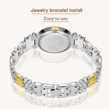 Butterfly Women Watches Luxury Brand Big Diamond 18K Gold Watch Waterproof Special Bracelet Expensive Ladies Wrist Watch