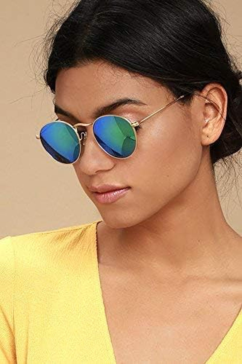 '- Reflective Lens round Trendy Sunglasses