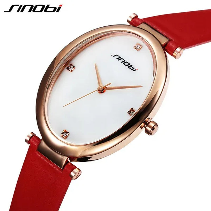Ladies Elegant Ceramic Dial Oval Leather Band OL Business Watch Women Bracelet Rose Gold Wristwatch