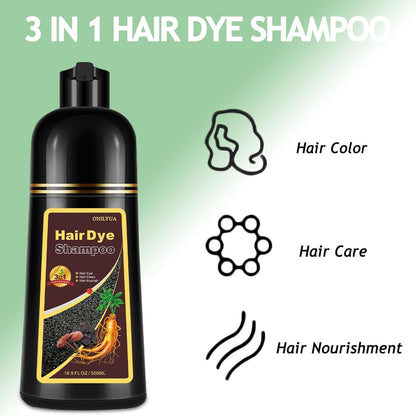 Hair Dye Shampoo 3 in 1, Dark Coffee Hair Dye 16.9 FL Oz, Dark Coffee Hair Shampoo, Semi-Permanent Hair Dye Shampoo, Lasts 30 Days Hair Color Shampoo (Dark Coffee)