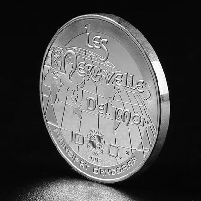 Painted Mayan Temple Replica Commemorative Coin Badge Crafts Souvenir