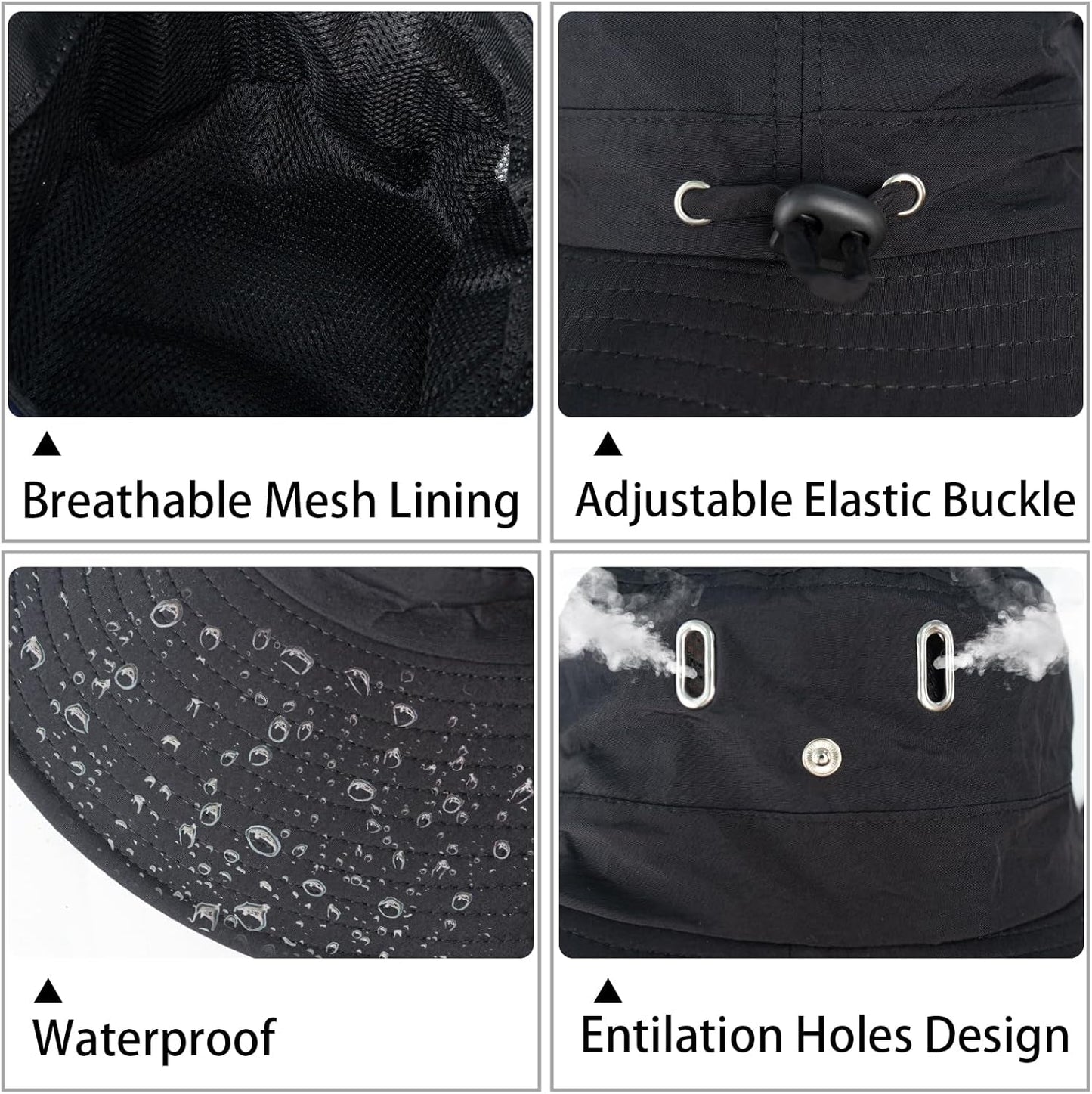 Sun Hats for Men Women Wide Brim Boonie Hat UPF 50+ Bucket Hats Hiking Fishing Outdoor Summer Safari UV Protection Hat