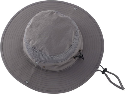 Wide Brim Sun Hat for Men Breathable Cowboy Boonie Hat UPF 50+ Sun Protection Bucket Hat for Fishing Hiking