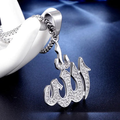 Arabic Muslim Islamic Totem Allah Allamanda Women's Gold Diamond Necklace