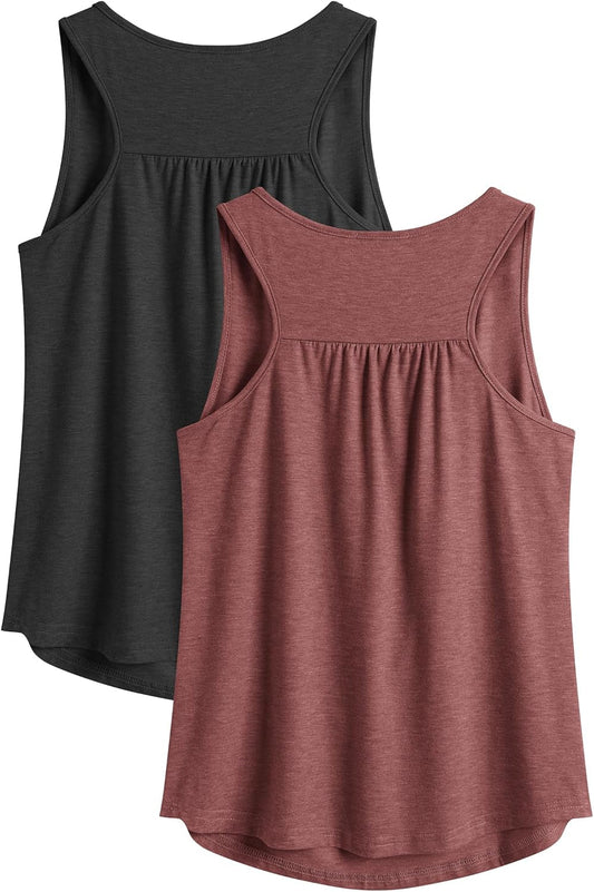 Workout Tank Tops for Women Racerback Loose Fit Yoga Top Sleeveless Gym Shirt Running Athletic Tanks Pack S-3XL