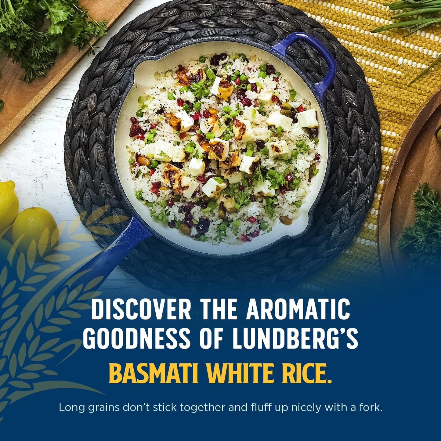 Basmati Rice, Organic Long Grain White Rice - Non-Sticky, Fluffy, Nutty, Aromatic Rice, Vegan Food, Healthy Meals, Gluten-Free Rice Grown in California, 64 Oz