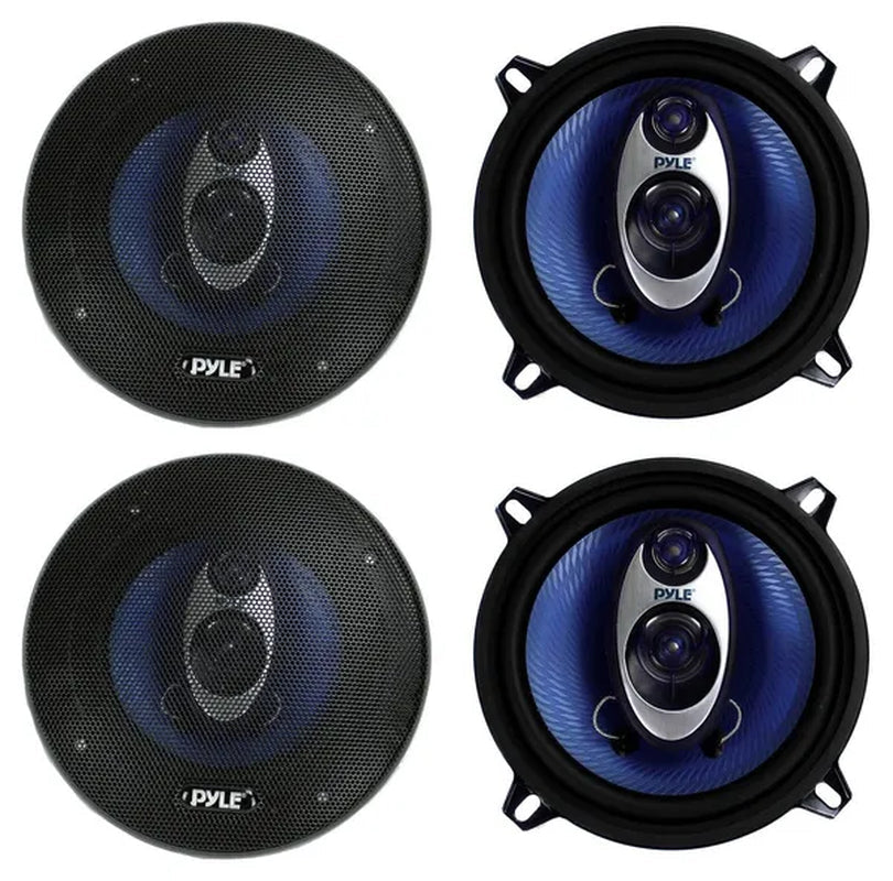 PYLE PL53BL 5.25" 400W 3-Way Car Audio Triaxial Speakers Stereo TWO PAIRS