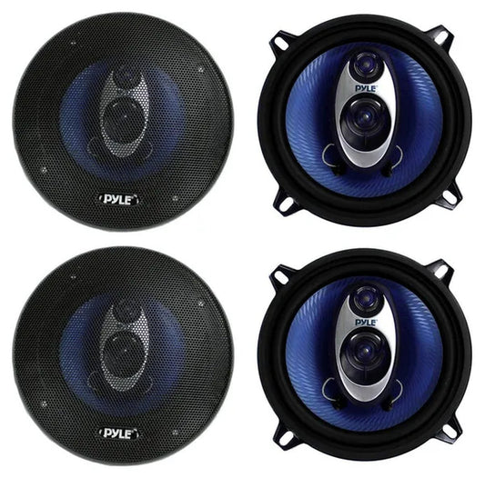 PYLE PL53BL 5.25" 400W 3-Way Car Audio Triaxial Speakers Stereo TWO PAIRS
