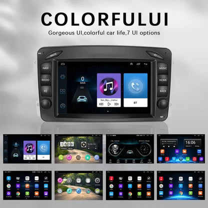 AMPRIME Android 11 GPS +Wifi+Fm/Rds +BT Car Radio Stereo 2 Din 7'' HD Touch Screen Car MP5 Player Autoradio for Para Mercedes-Benz/Clk/W209/E-W210/Clase C/W203/Slk/W170/Clk/C208/W208/M/Ml/W168/G/W463/Viano/W639/Vito/W639/