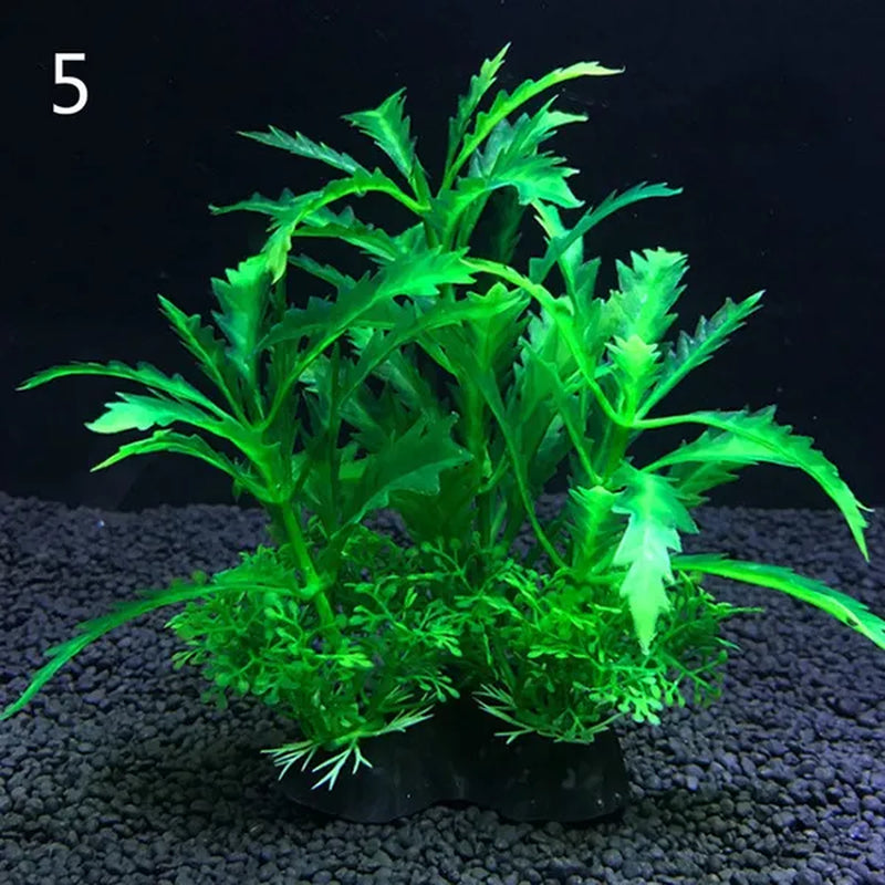11 Kinds Artificial Aquarium Decor Plants Water Weeds Ornament Aquatic Plant Fish Tank Grass Decoration Accessories 14cm