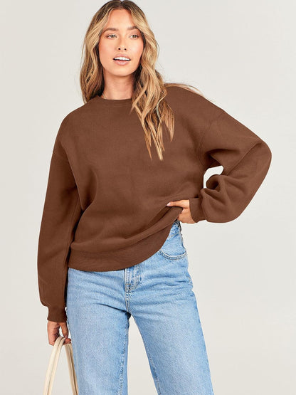 Women'S Sweatshirts Hoodies Crewneck Oversized Fleece Pullover Sweaters Cute Top Y2K Teen Girls Preppy Clothes 2024