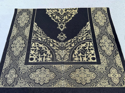 Muslim Prayer Rug, Islamic Gift Set, Velvet Full Arabic Quran, Elegant Kaaba Design Box, Ayat El Kursi Table Top, Prayer Beads, Bookmark, Janamaz, Salah Mat (KAABA)