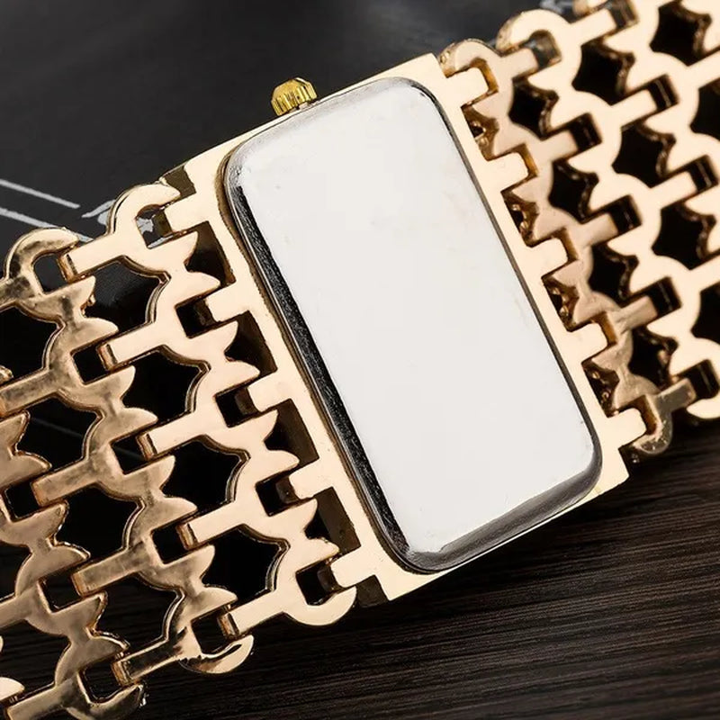 2016 Brand New Stainless Steel Chain Fashion Gold Watch Women Wristwatch Alloy Square Watch Student Bracelet Relogios Feminino