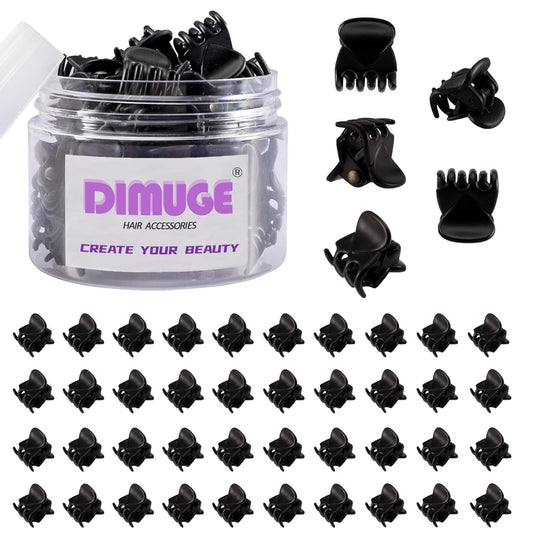 Kids Mini Hair Clips 45 Pcs Black 1/2 Inch Micro-Mini Size Claw Clips for Girls and Boy, Non-Slip Women Hair Accessories Clamp Bangs Tiny Strong Grip Baby Jaw Clip Very Small Hair Clips.