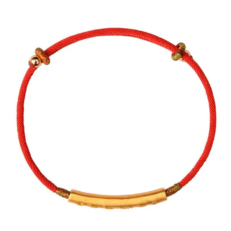 Tibetan Buddhism 999 Sterling Silver Six Words Mantra Charm Bracelet Lucky Red Wax String Handmade Amulet Jewelry