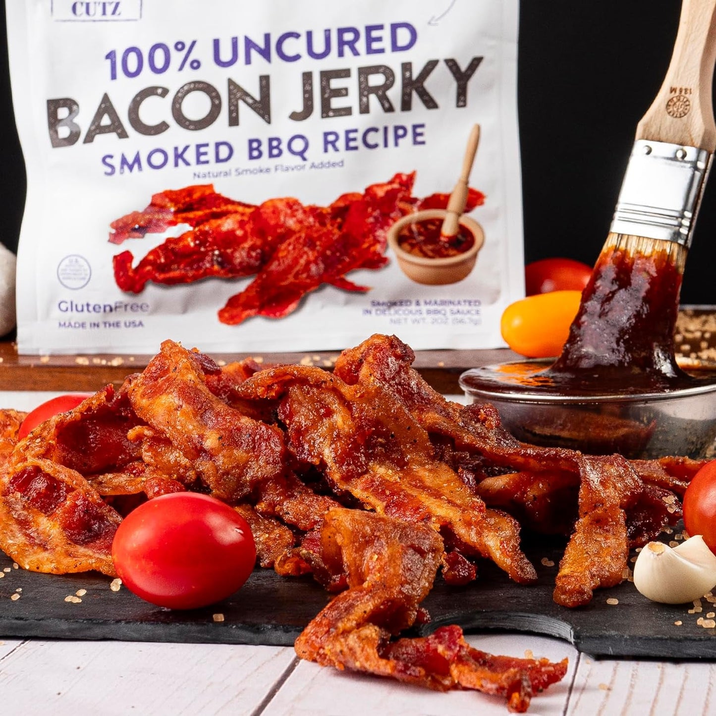 Bacon Jerky Variety Pack, Tender, Flavorful, Easy to Chew Bacon Jerky with up to 24G Protein per Bag, Gift Basket for Men, Unique Gifts for Men, Food Gifts (5 Bags)