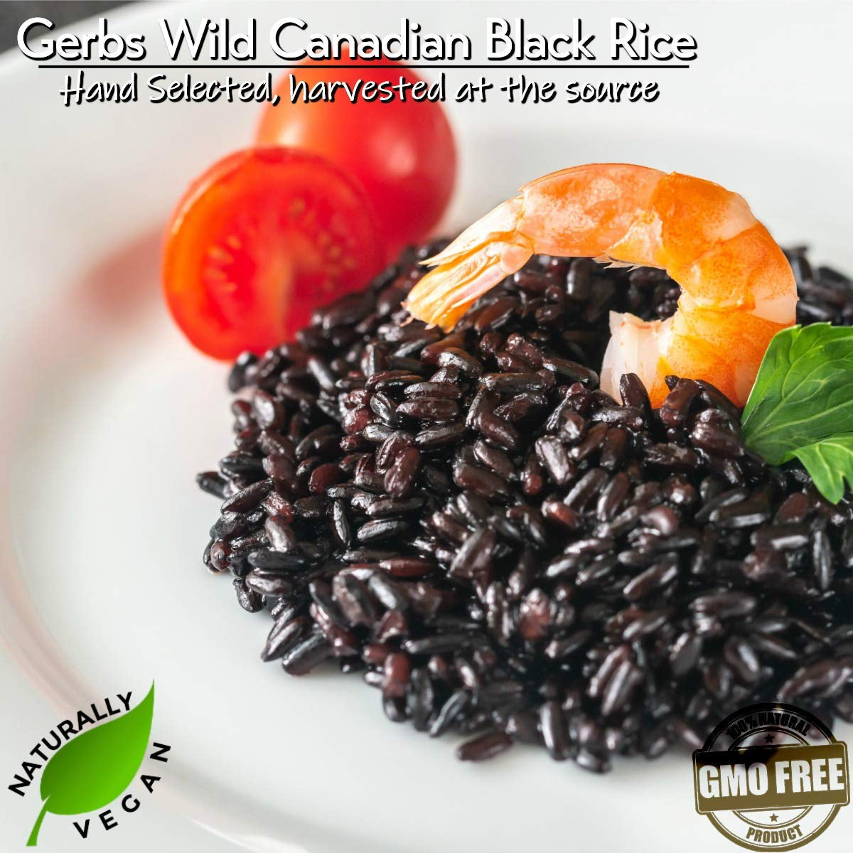 Wild Black Canadian Rice 2 LBS. Premium Grade | Top 14 Food Allergy Free | Freshly Harvested Packed in Resealable Bulk Bag | High in Protein, Fiber & Antioxidants | Gluten Peanut Tree Nut Free