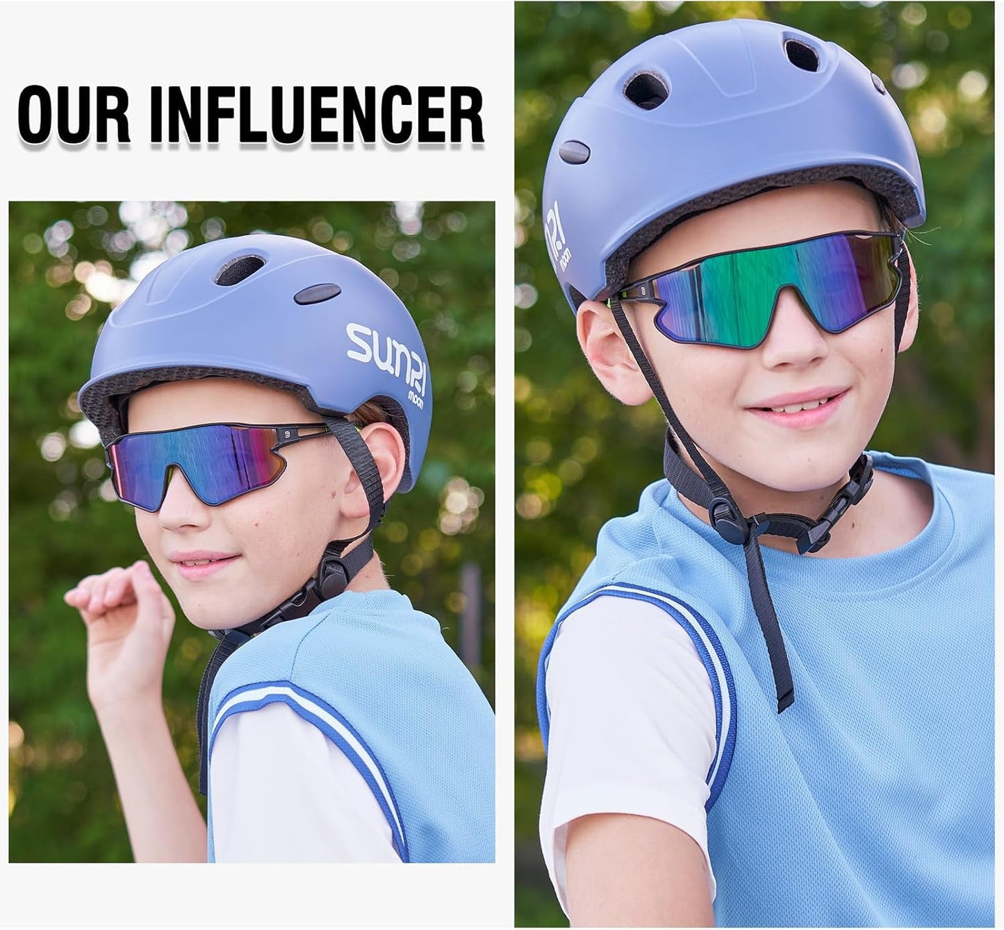 Kids Sunglasses Youth Baseball Sun Glasses Lightweight TR90 Frame UV400 Sports Cycling Shades for Boys Girls DK268