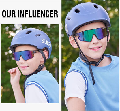 Kids Sunglasses Youth Baseball Sun Glasses Lightweight TR90 Frame UV400 Sports Cycling Shades for Boys Girls DK268