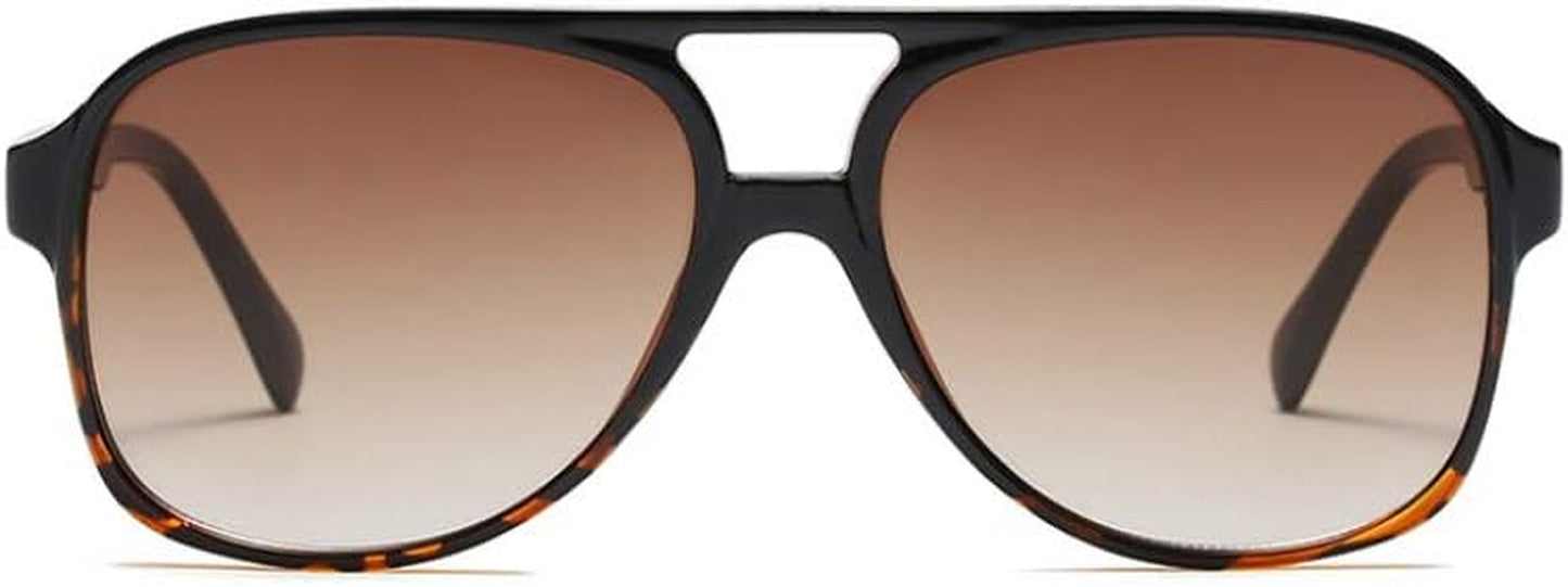 Vintage Retro 70S Sunglasses for Women Men Classic Large Square Aviator Trendy Glasses