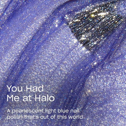 Nail Lacquer Nail Polish | Opaque Light Blue Purple Shimmer Chip Resistant Nail Polish | Vegan, Fast Drying, Streak Free