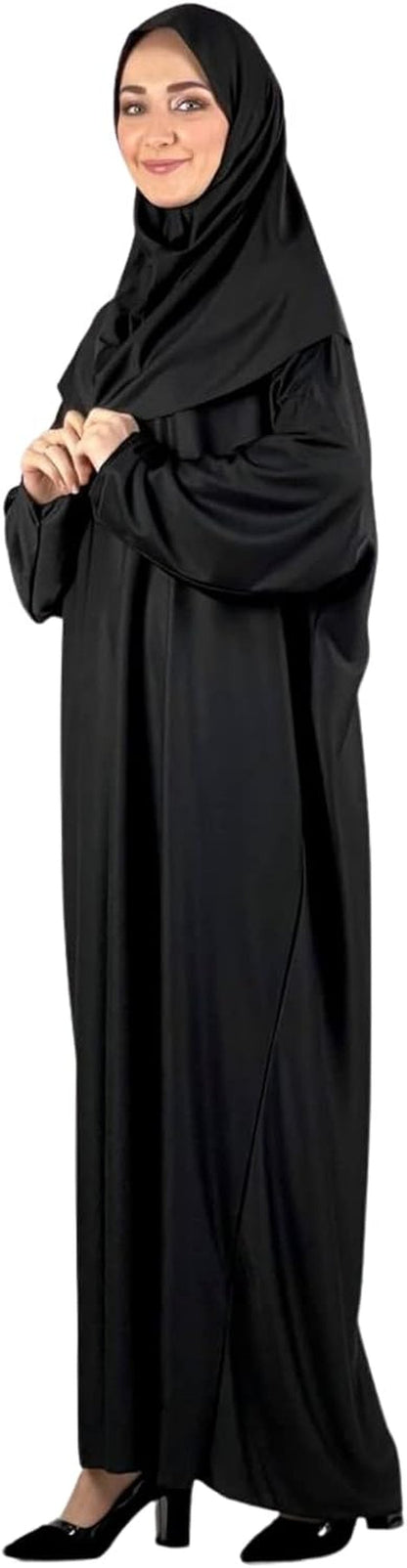 Women Prayer Clothes with Hijab Muslim Outfits Long Robe Abaya Turkish Islamic Dresses Dubai Kaftan with Rosary