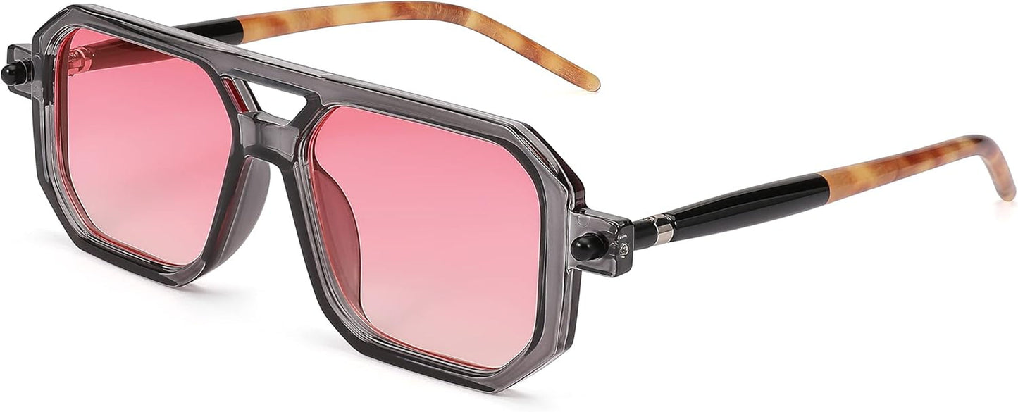 Vintage Square 70S Flat Aviator Sunglasses Women Men Classic Retro Stylish Frame UV400 Sunglasses B2622