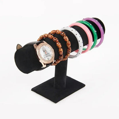 Portable Velvet Bracelet Bangle Necklace Display Stand Holder Watch Jewelry Organizer T-Bar Rack