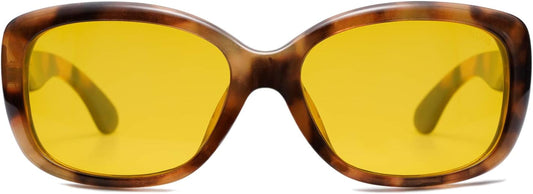 Vintage Square Sunglasses for Women Polarized UV Protection Havana Frame