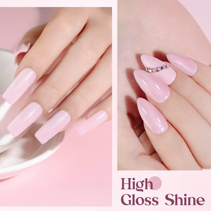 Pink Gel Nail Polish, 12Ml Light Sheer Pink Jelly Nude Soak off LED Gel Polish Varnish Nail Art Manicure Salon Home DIY 0.4Oz