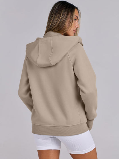 Womens Zip up Hoodies Fleece Jackets Long Sleeve Sweatshirts Pockets Casual Fall Fashion Preppy Outfits Y2K Clothes