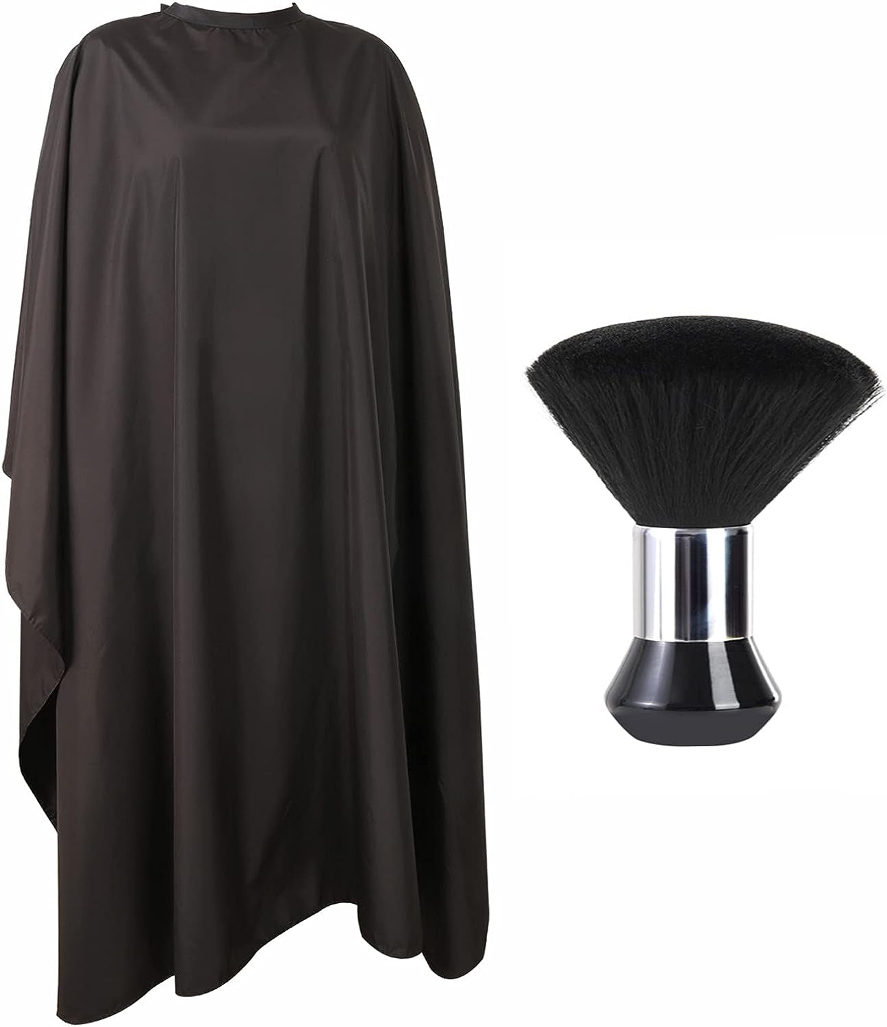 Professional Hair Cutting Cape with Neck Duster Brush, Large Size Salon Barber Cape for Men, Women and Kids